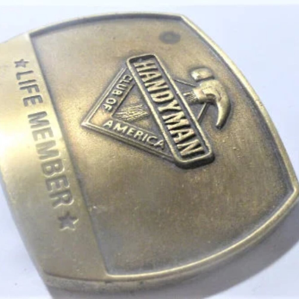 JW2 --  RARE 1996 HANDYMAN of AMERICA Belt Buckle Solid Bronze Belt Buckle